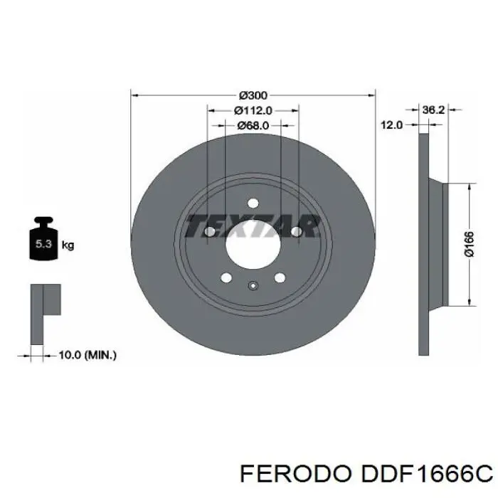 Comprar DDF1666C Ferodo Disco de freno trasero
