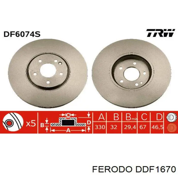 DDF1670 Ferodo freno de disco delantero