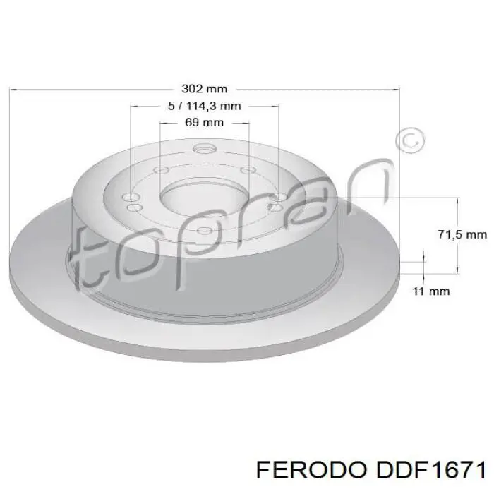 DDF1671 Ferodo disco de freno trasero