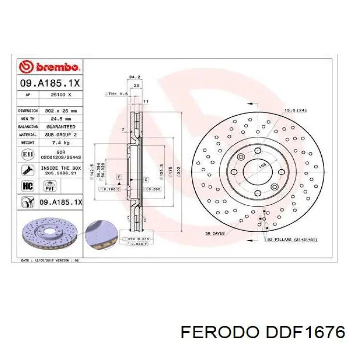Frenos delanteros Ferodo DDF1676 precio, desde 43,75 EUR