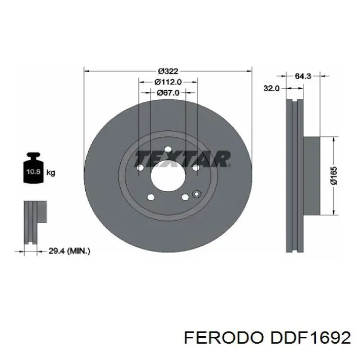 DDF1692 Ferodo disco de freno delantero
