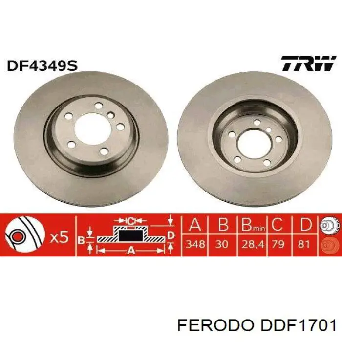 DDF1701 Ferodo disco de freno delantero