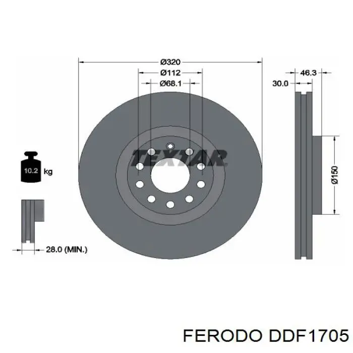 DDF1705 Ferodo disco de freno delantero