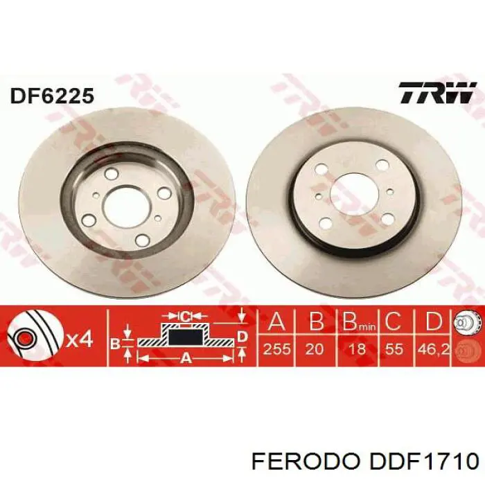 DDF1710 Ferodo disco de freno delantero