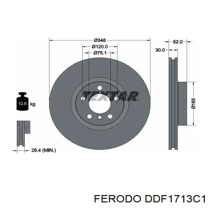 DDF1713C1 Ferodo disco de freno delantero