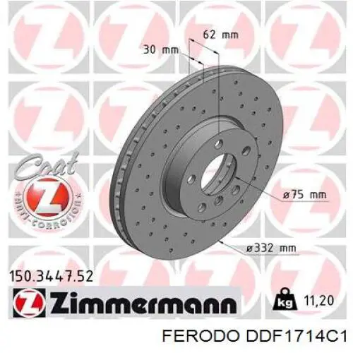 DDF1714C1 Ferodo freno de disco delantero