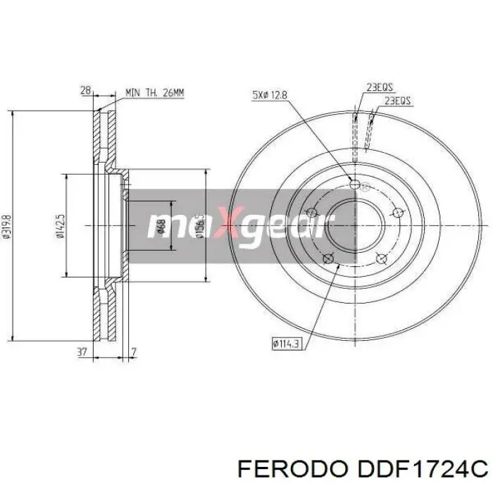 DDF1724C Ferodo freno de disco delantero