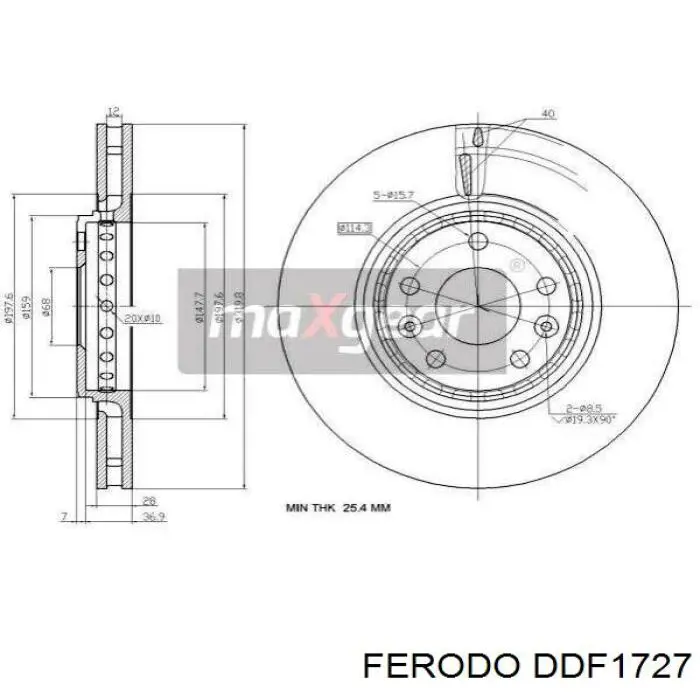 DDF1727 Ferodo disco de freno delantero