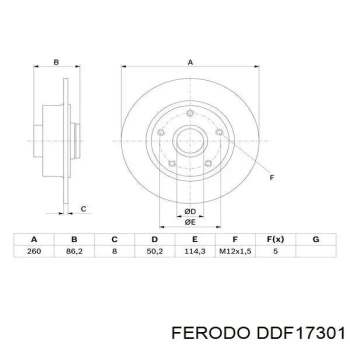 DDF1730-1 Ferodo disco de freno trasero