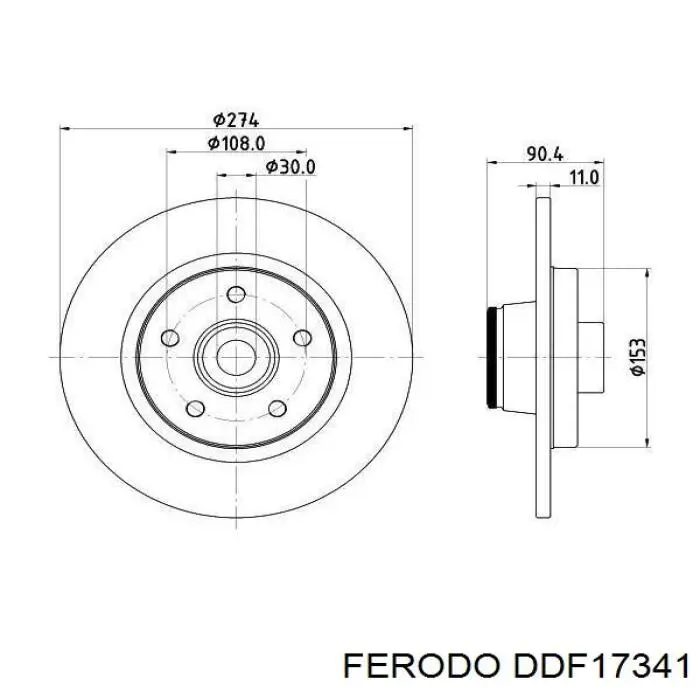 Comprar DDF17341 Ferodo Disco de freno trasero