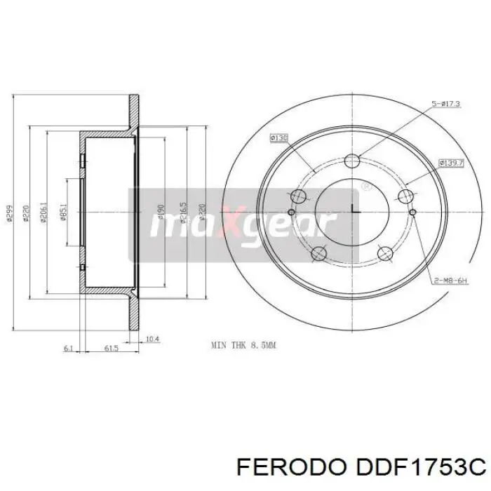DDF1753C Ferodo disco de freno trasero