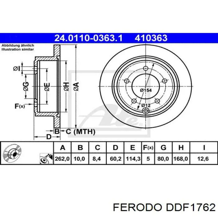 Disco de freno trasero Ferodo DDF1762 precio, desde 43,32 EUR