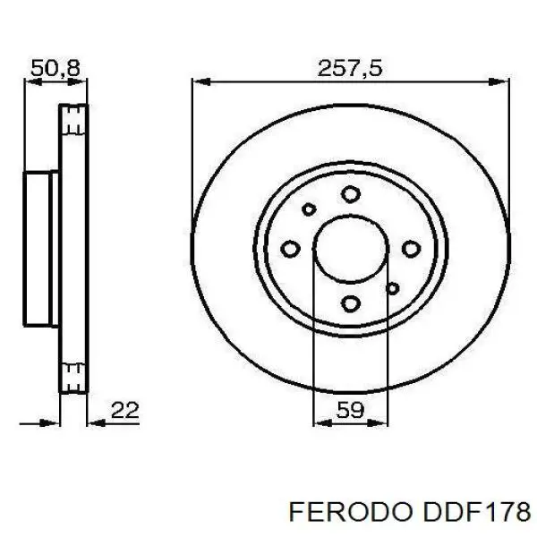 DDF178 Ferodo disco de freno delantero