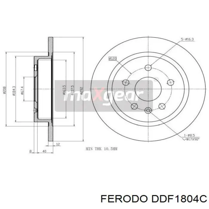 Disco de freno trasero Ferodo DDF1804C precio, desde 42,35 EUR