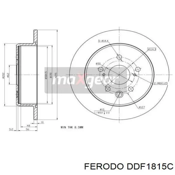 DDF1815C Ferodo disco de freno trasero