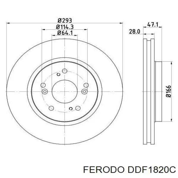 Disco de freno DDF1820C Ferodo