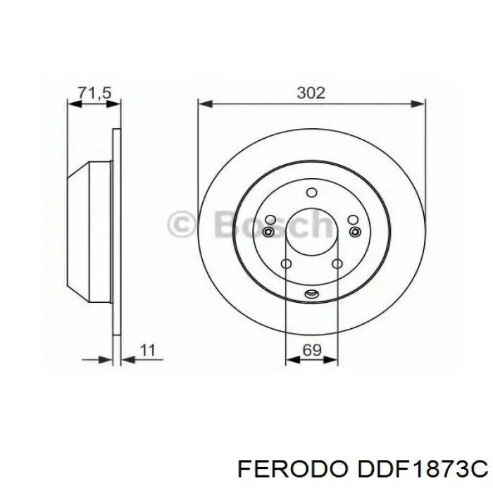 DDF1873C Ferodo disco de freno trasero