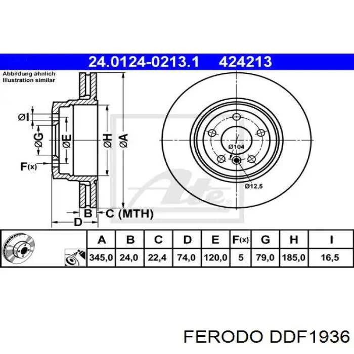 DDF1936 Ferodo disco de freno trasero