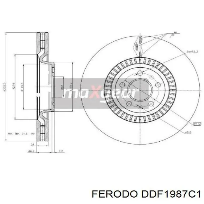 DDF1987C-1 Ferodo disco de freno delantero