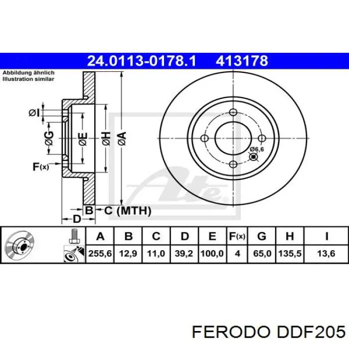 DDF205 Ferodo disco de freno delantero