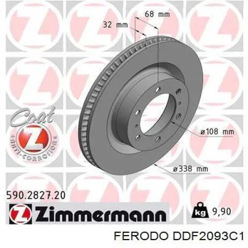 DDF2093C-1 Ferodo freno de disco delantero