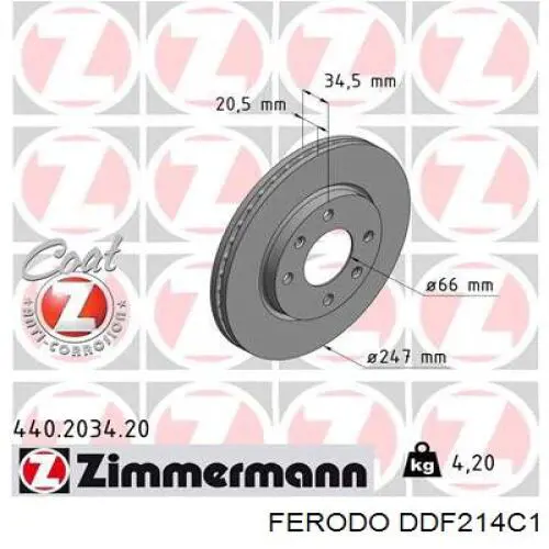 Freno de disco delantero Peugeot 205 1 741A, C