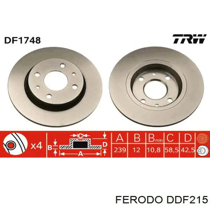 Frenos delanteros Ferodo DDF215 precio, desde 34,79 EUR