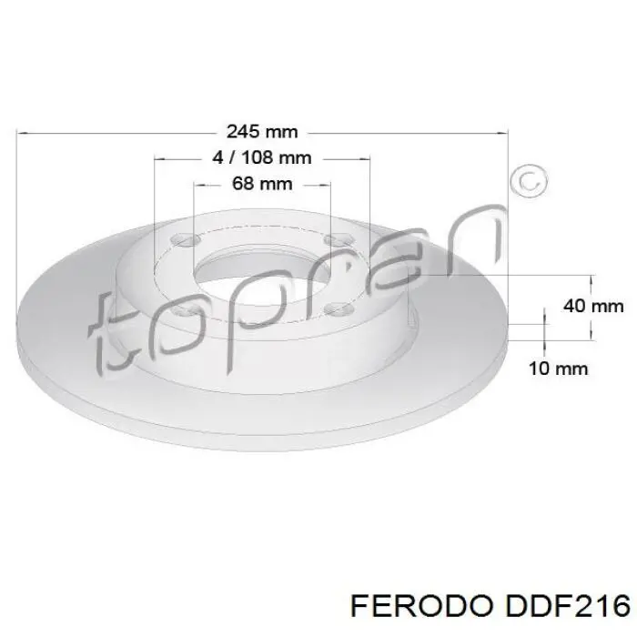 DDF216 Ferodo disco de freno trasero