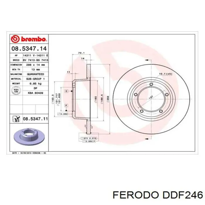 DDF246 Ferodo freno de disco delantero