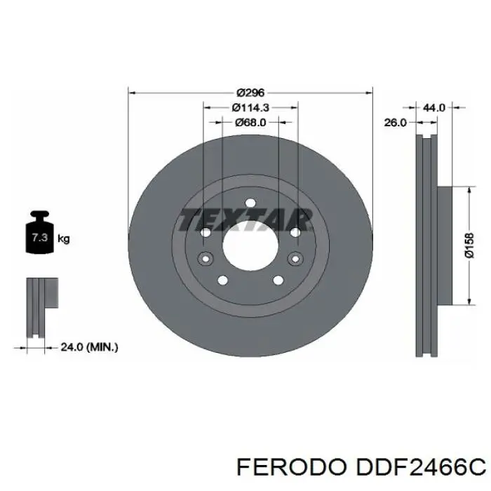 DDF2466C Ferodo disco de freno delantero