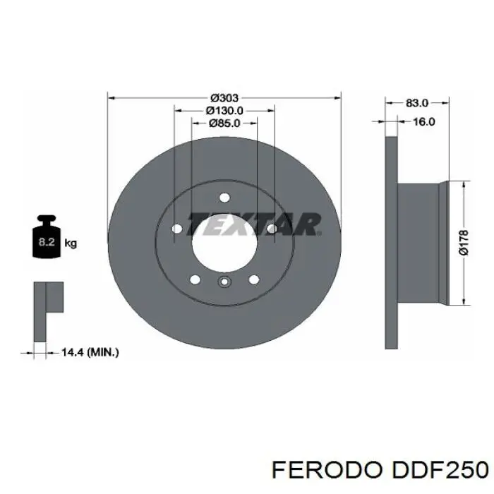 DDF250 Ferodo freno de disco delantero