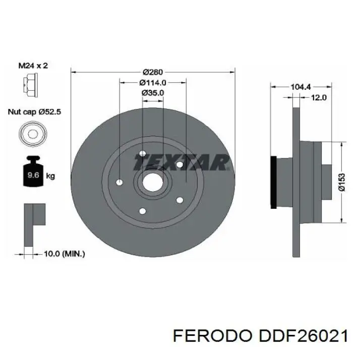 DDF26021 Ferodo disco de freno trasero