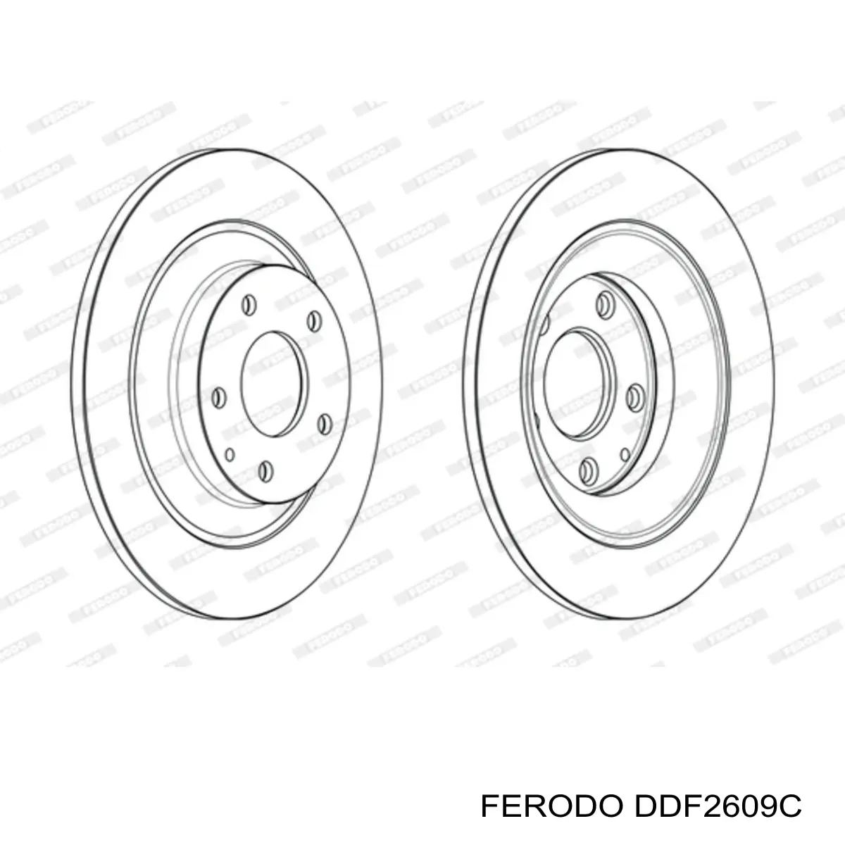 Disco de freno trasero DDF2609C Ferodo