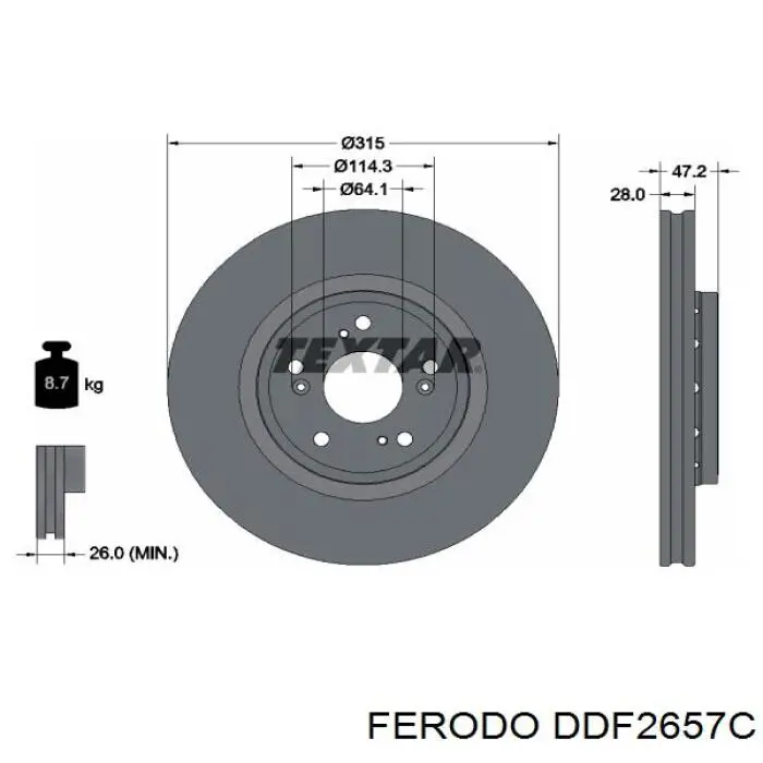 DDF2657C Ferodo freno de disco delantero