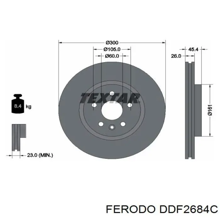 DDF2684C Ferodo freno de disco delantero