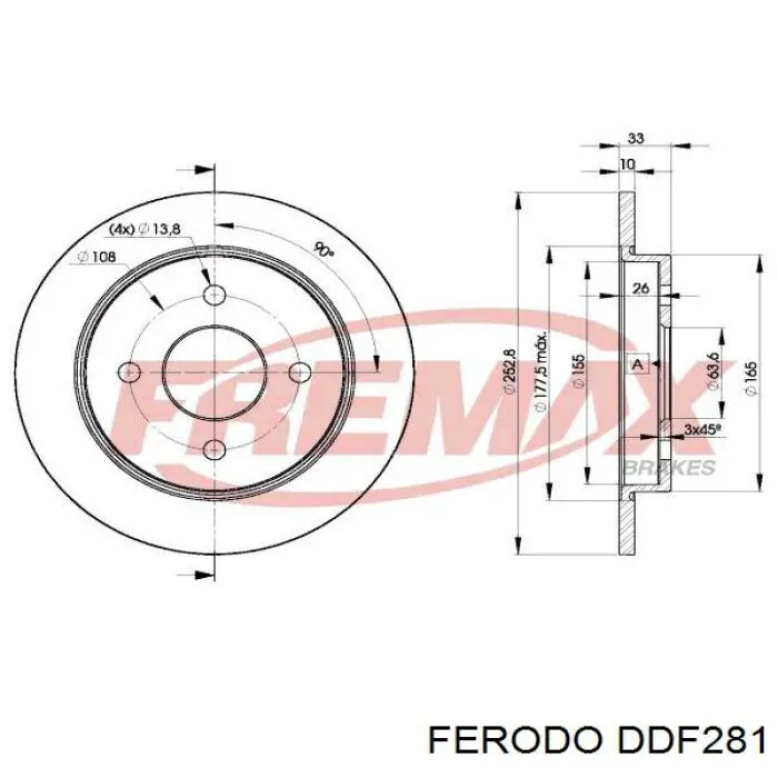 Disco de freno trasero Ford Sierra 1 GBC