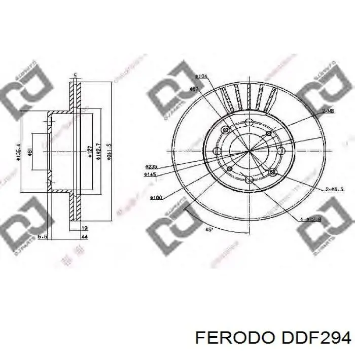 Disco de freno delantero Necto WN673