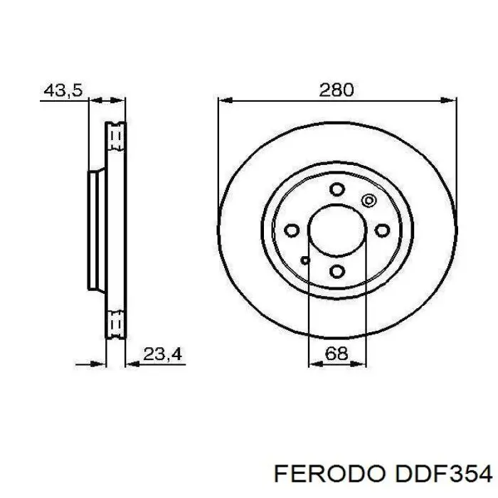 DDF354 Ferodo disco de freno delantero