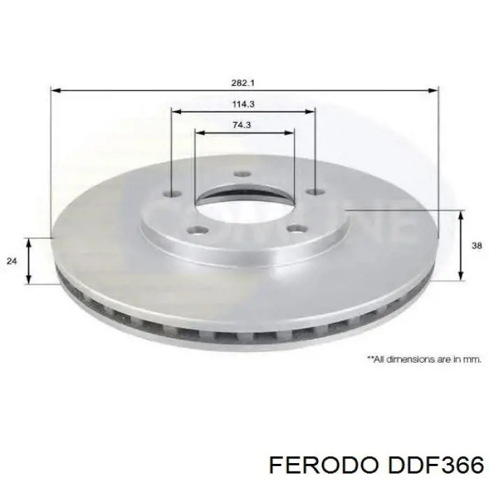 DDF366 Ferodo disco de freno delantero
