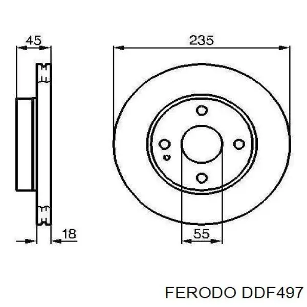 DDF497 Ferodo disco de freno delantero