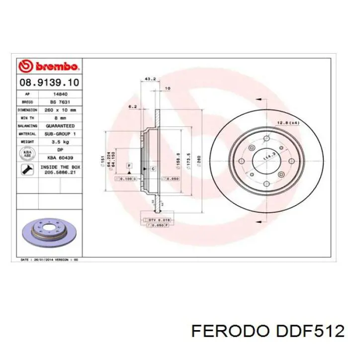 DDF512 Ferodo