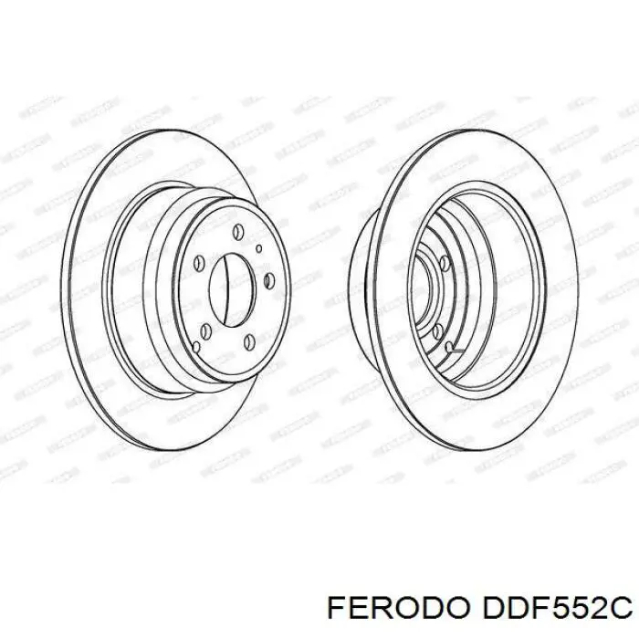 DDF552C Ferodo disco de freno trasero