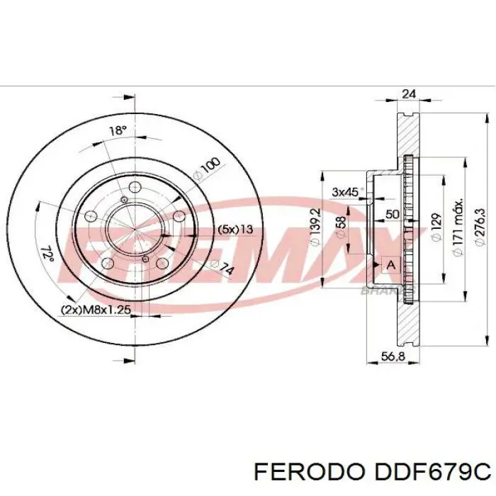 Comprar DDF679C Ferodo Freno de disco delantero