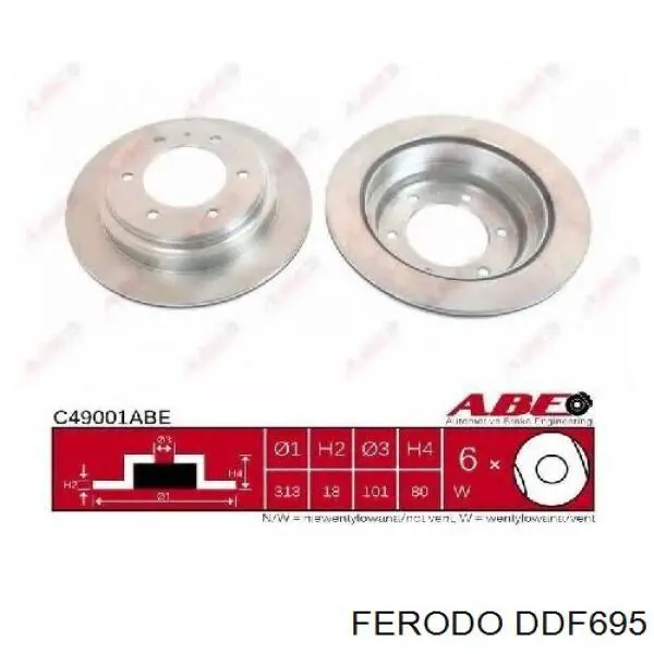 DDF695 Ferodo disco de freno trasero