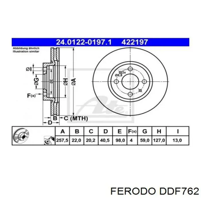 Comprar DDF762 Ferodo Freno de disco delantero