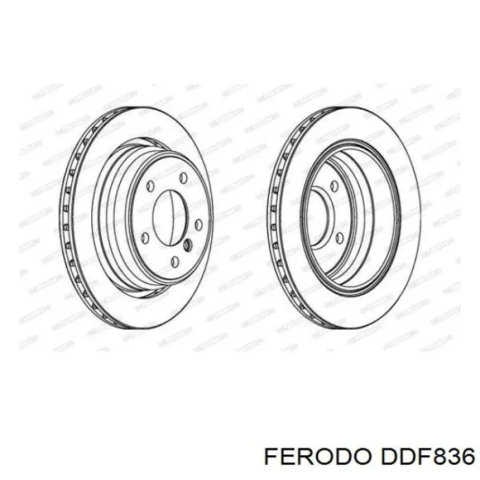 DDF836 Ferodo disco de freno trasero