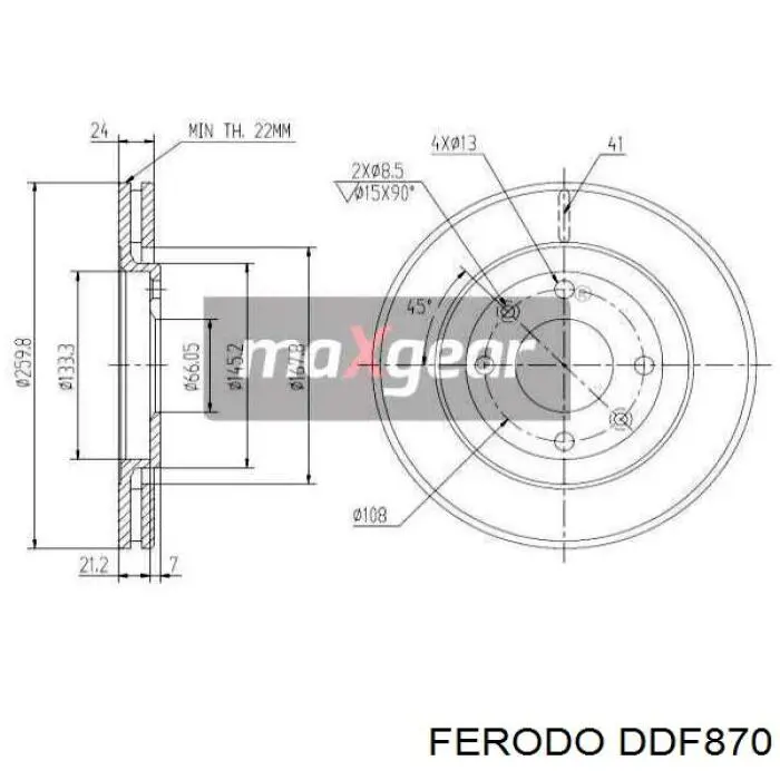 DDF870 Ferodo freno de disco delantero