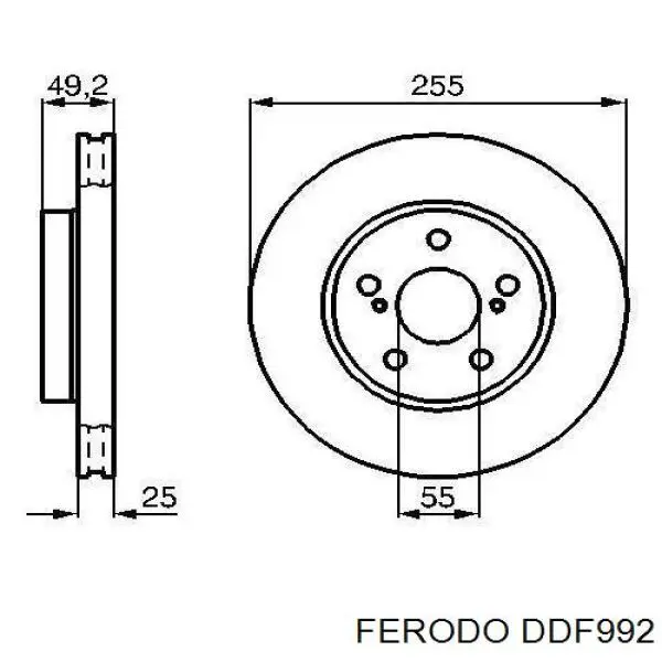 DDF992 Ferodo freno de disco delantero