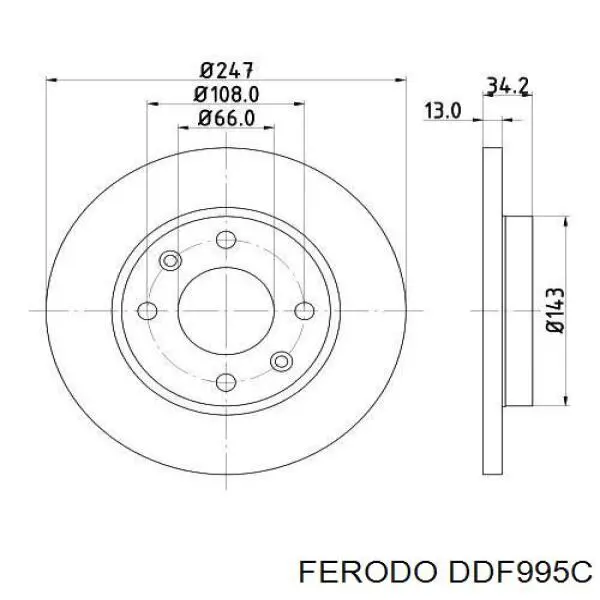 Comprar DDF995C Ferodo Freno de disco delantero