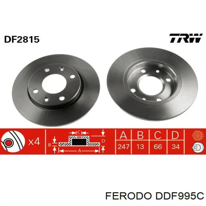 Frenos delanteros Ferodo DDF995C precio, desde 27,13 EUR